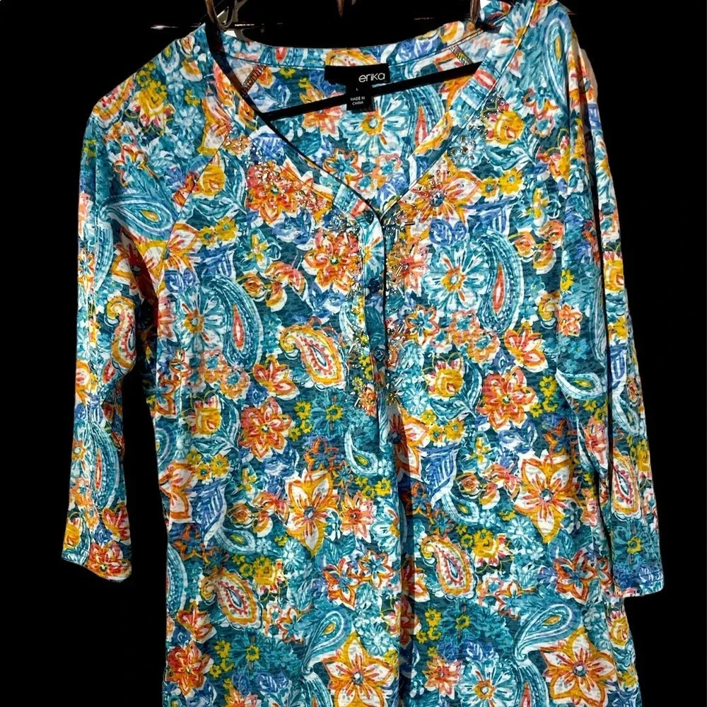 Erika multi color Blouse size large